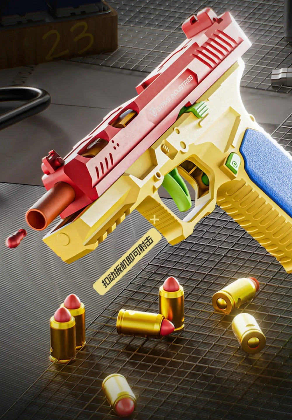 Building Block Toy Gun with Continuous Firing Blowback Action