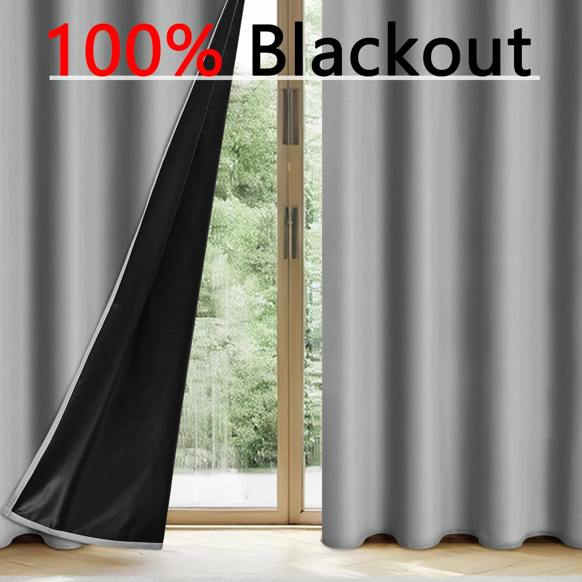 100% Blackout Solid Color Curtains for Bedroom and Living Room