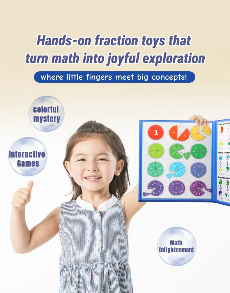 Magnetic Fraction Teaching Set with Charts & Erasable Practice Area