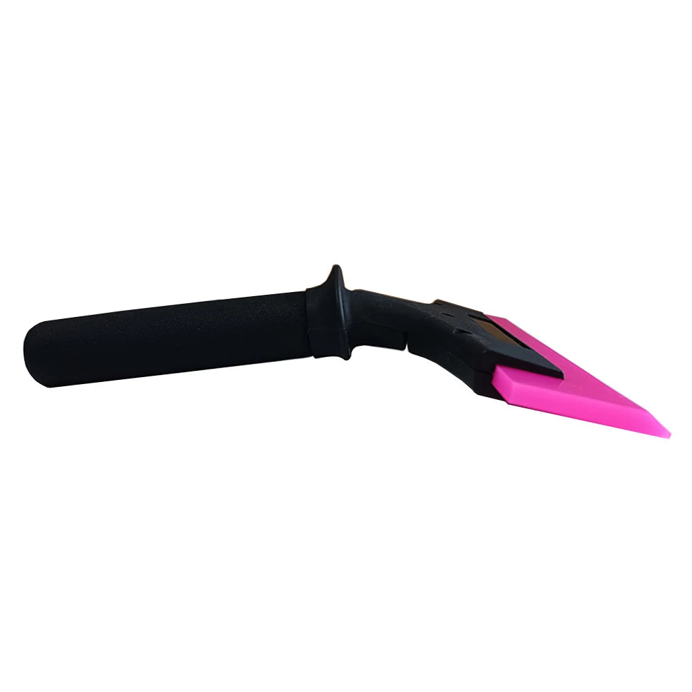 Black and pink rubber squeegee with an anti-slip nylon handle