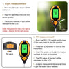 A handheld digital tester device showing a green display reading 7.0, used for light measurement and pH testing.