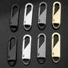 A set of five universal metal zipper slider repair kits in black and gold finishes.
