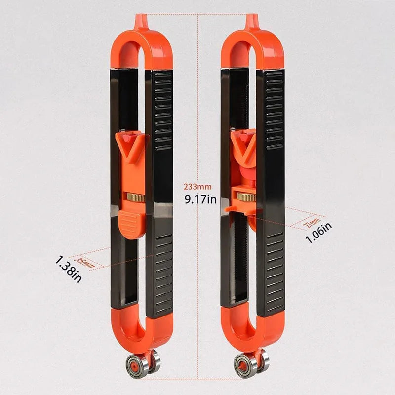 Contour Scribing Ruler with Lock for Precise Woodworking