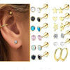 Moon-Shaped Stainless Steel Flatback Earrings