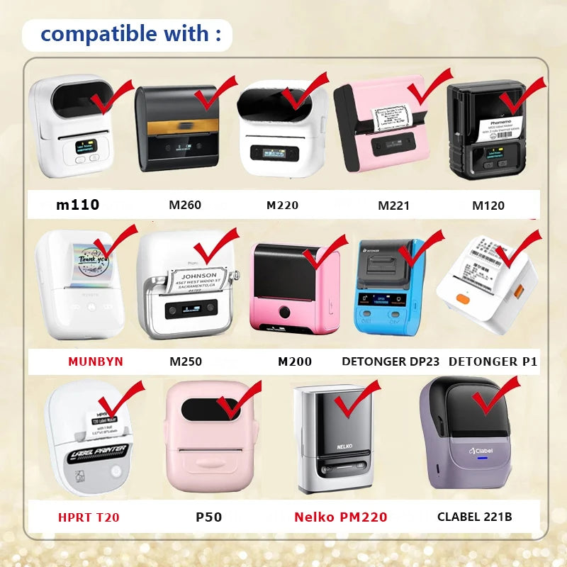 Self-Adhesive Thermal Label Rolls for Mini Printers