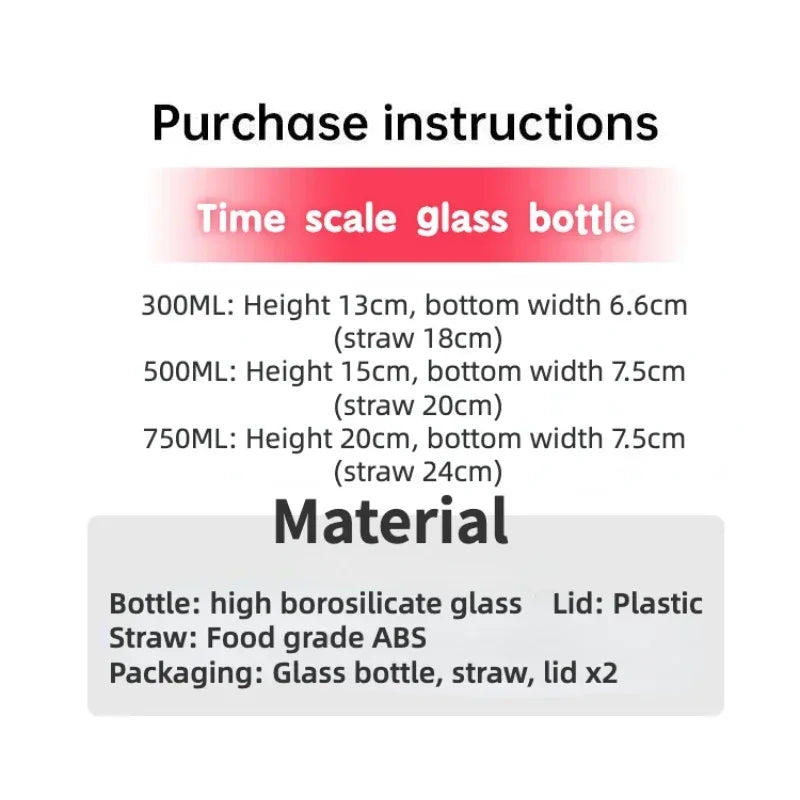 Elegant Glass Tumbler with Straw