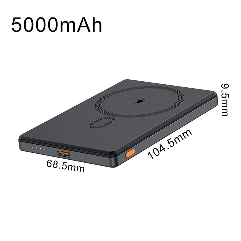 Foldable Magnetic Wireless Power Bank with Built-in Cables