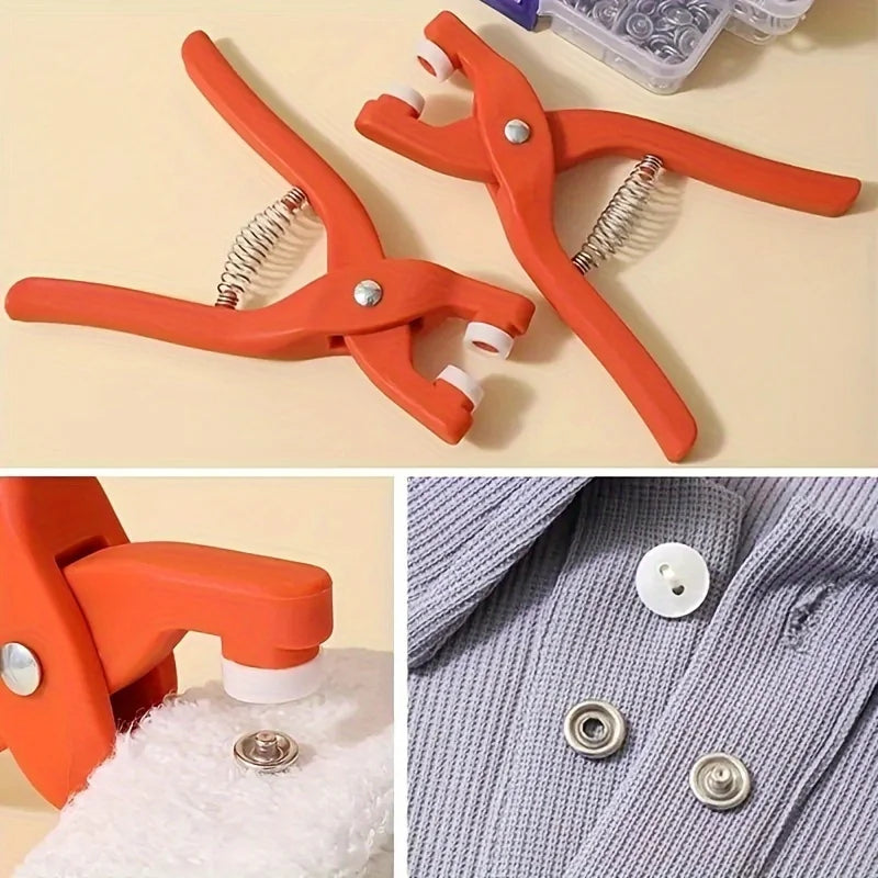 Snap Button Kit with Manual Press Pliers for DIY Sewing