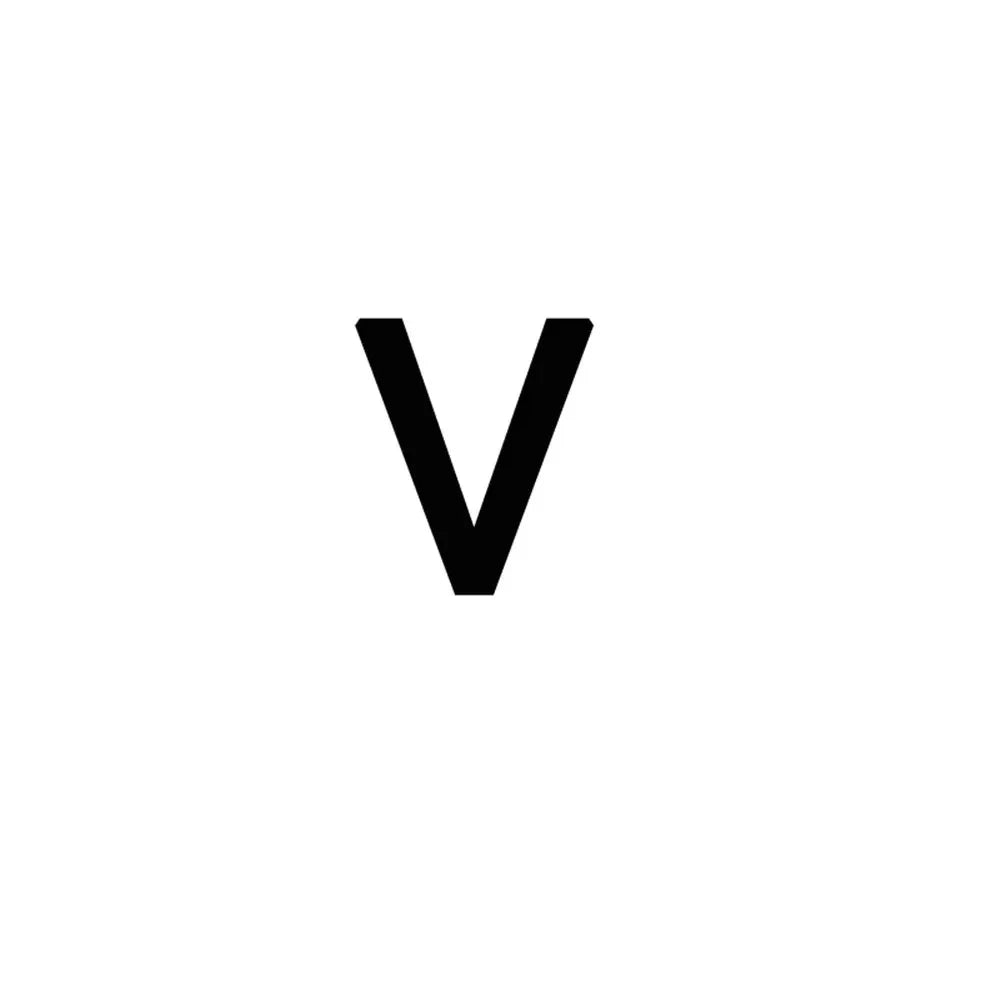 A black letter V symbol on a white background.