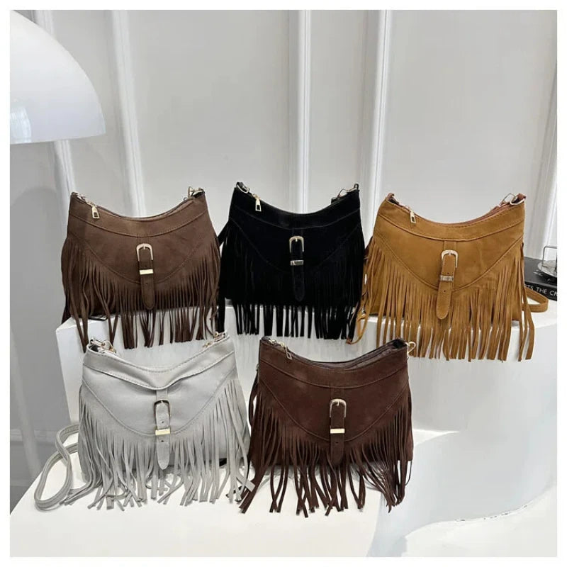 Sac bandoulière bohème avec franges