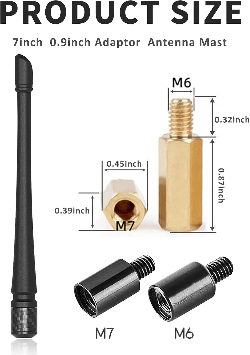 7-Inch Rubber Truck Antenna for Chevrolet Silverado & GMC Sierra