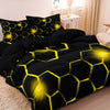 Geometric 3D Hexagonal Honeycomb Duvet Cover Set