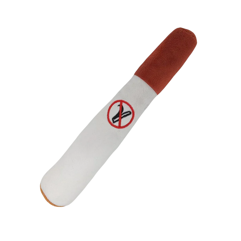 Squeaky Cigar-Shaped Plush Dog Toy