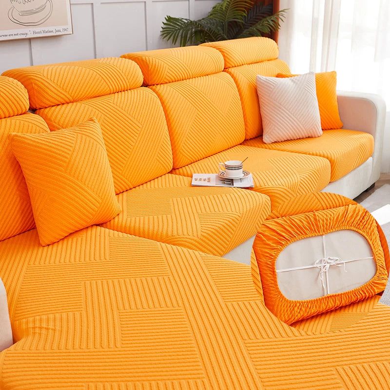 Jacquard Plush Sofa Cover