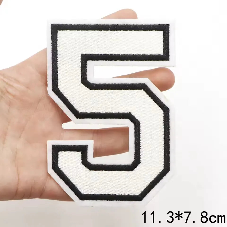Large White Letter Patch for DIY Clothing Customization
