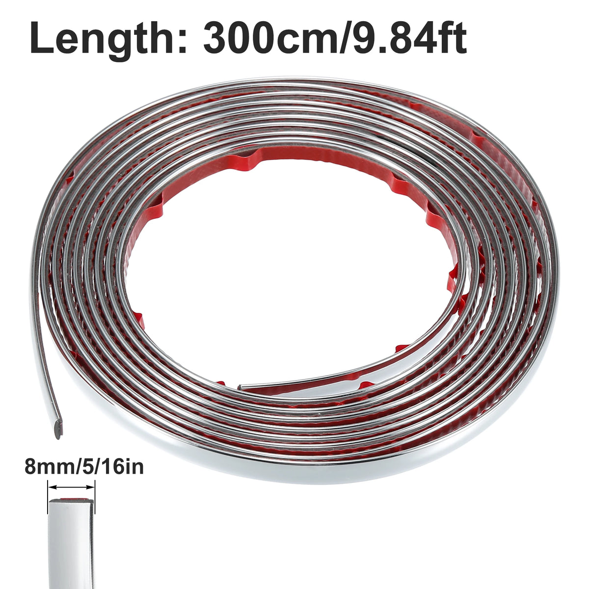 Roll of chrome car door edge guard trim strip with 8mm thickness