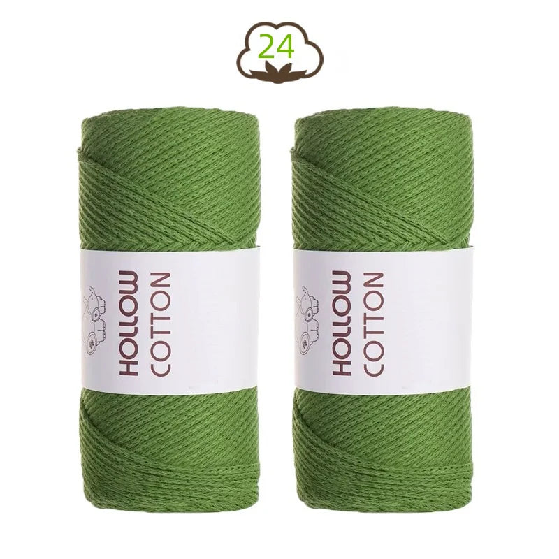 Soft Hollow Cotton Yarn for Knitting and Crochet