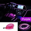 Flexible pink neon accent light strip coiled for use in cars and homes