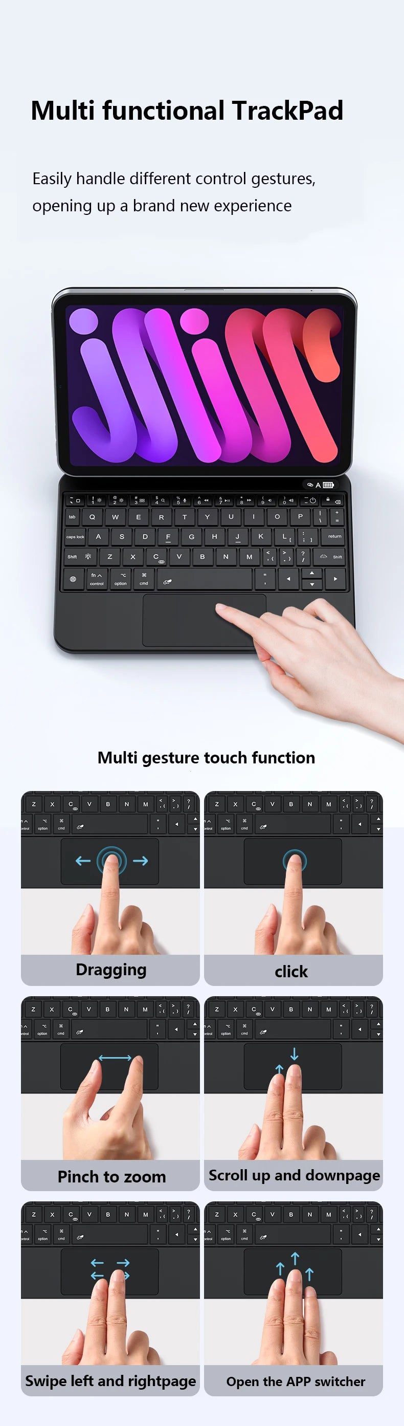 Backlit Keyboard Case with Touchpad for iPad Mini 6 & 7 (8.3-Inch)
