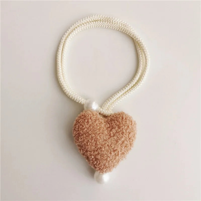 Plush Heart-Shaped Curtain Tiebacks with Beaded Accents