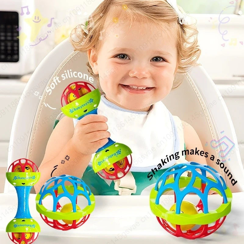 Baby Rattle Set with Spinning Beads – Sensory Toy for Infants