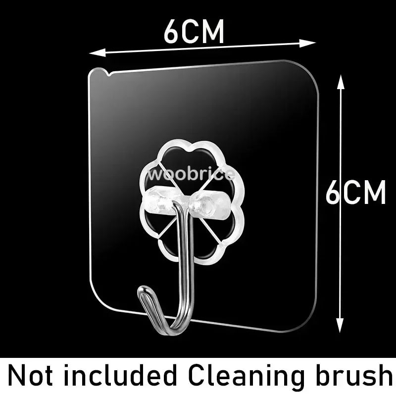 A clear multifunctional crevice cleaning brush is shown with dimensions marked.