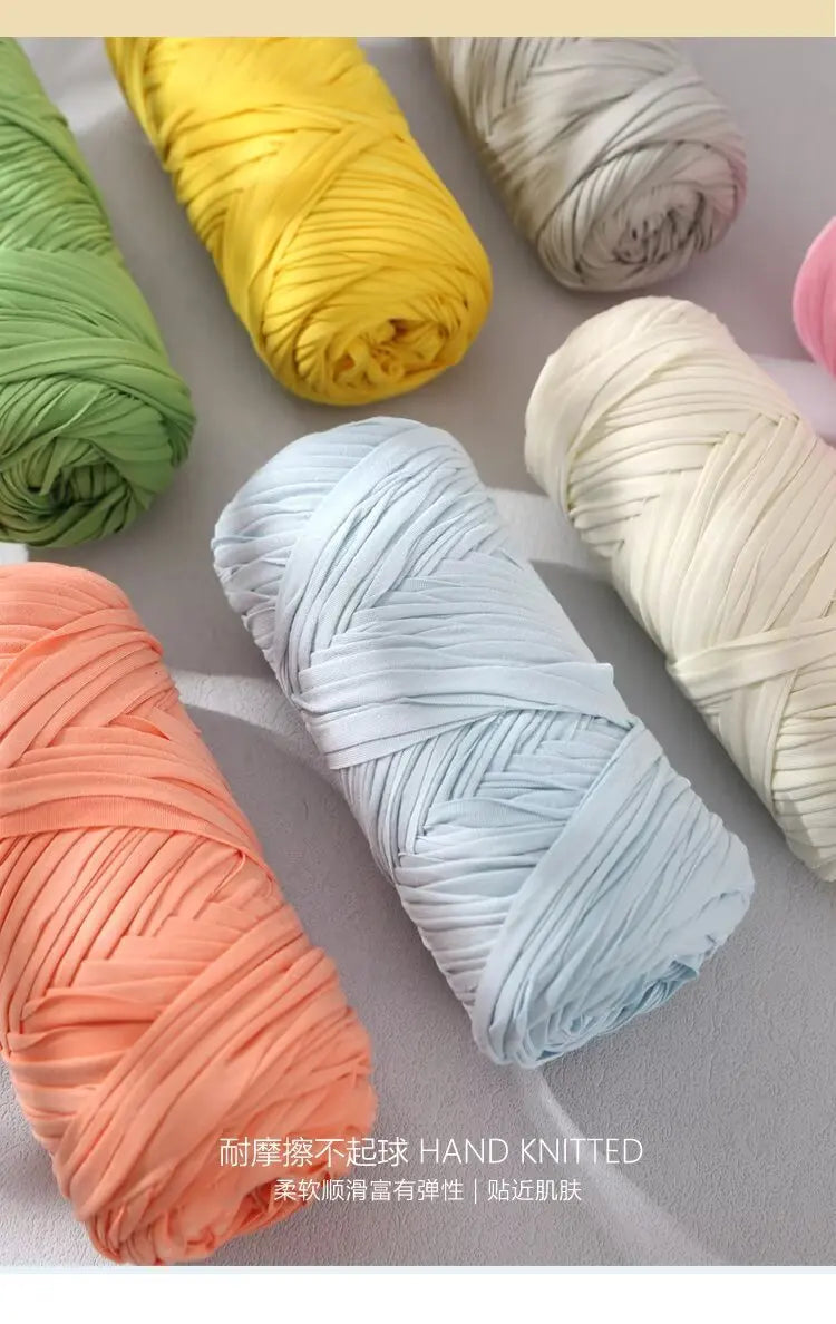 Elastic T-Shirt Yarn for Crochet and Knitting (2-Pack, 50m Each)