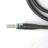 A flexible drain snake with a drill adapter for cleaning sinks and pipes.