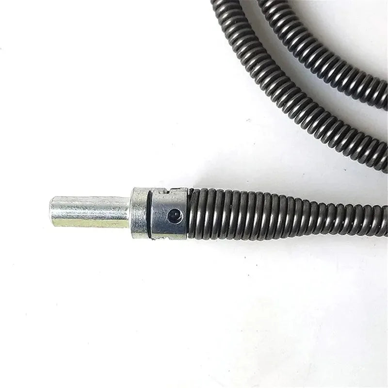 A flexible drain snake with a drill adapter for cleaning sinks and pipes.