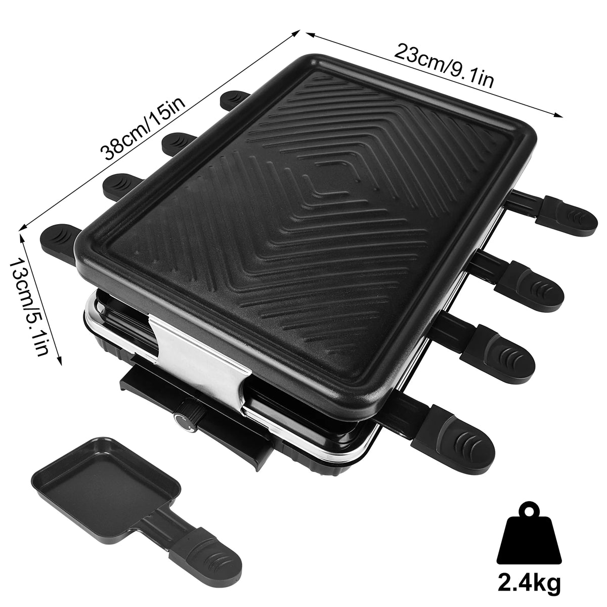 Elektrisches koreanisches BBQ-Tablegrill mit Raclette-Oberfläche