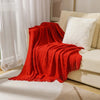 Oversized Chunky Knit Throw Blanket with Tassels