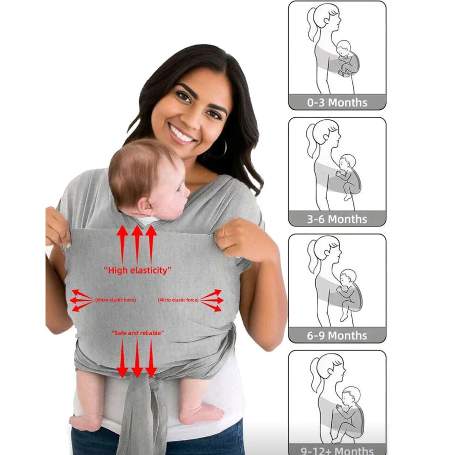 Knitted Fabric Baby Carrier for Front Carrying, Sleeping & On-the-Go Comfort