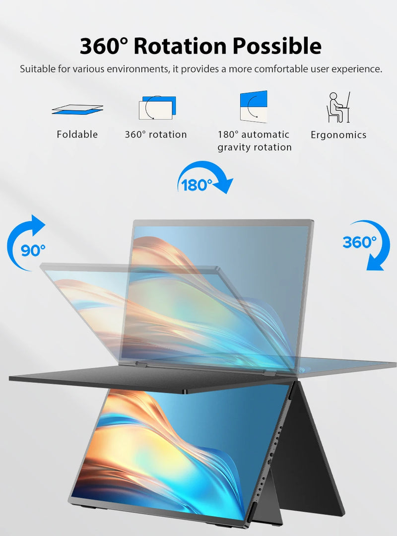 Monitor Portátil de Doble Pantalla para Laptop de 15.6"