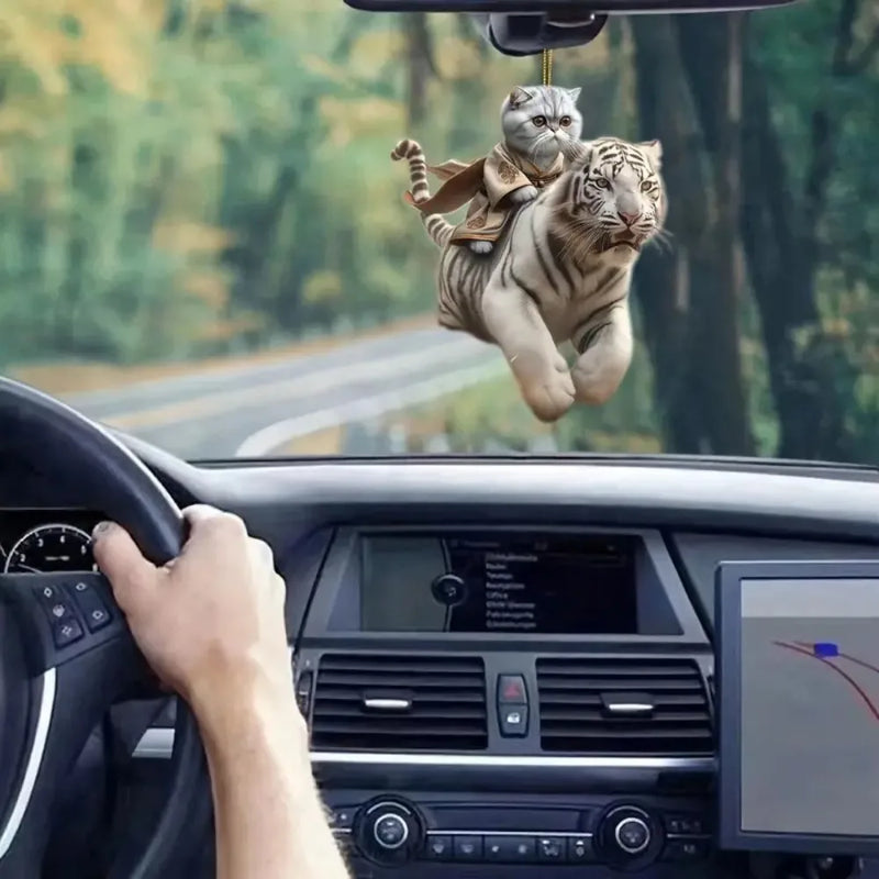 Realistic Cat Car Rearview Mirror Pendant