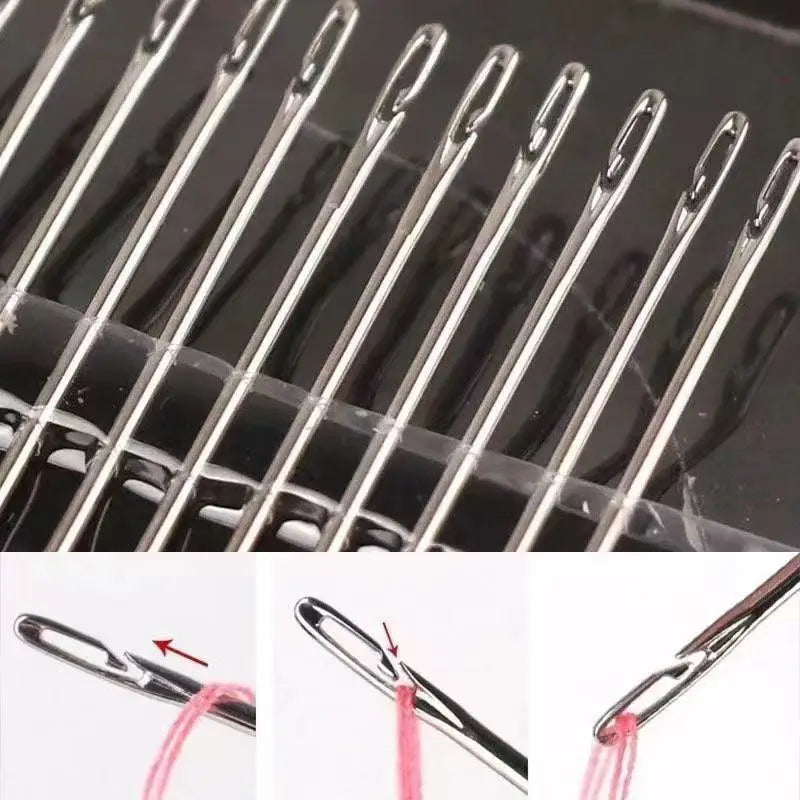 Easy-Threading Stainless Steel Sewing Needles Set (30-Pack)