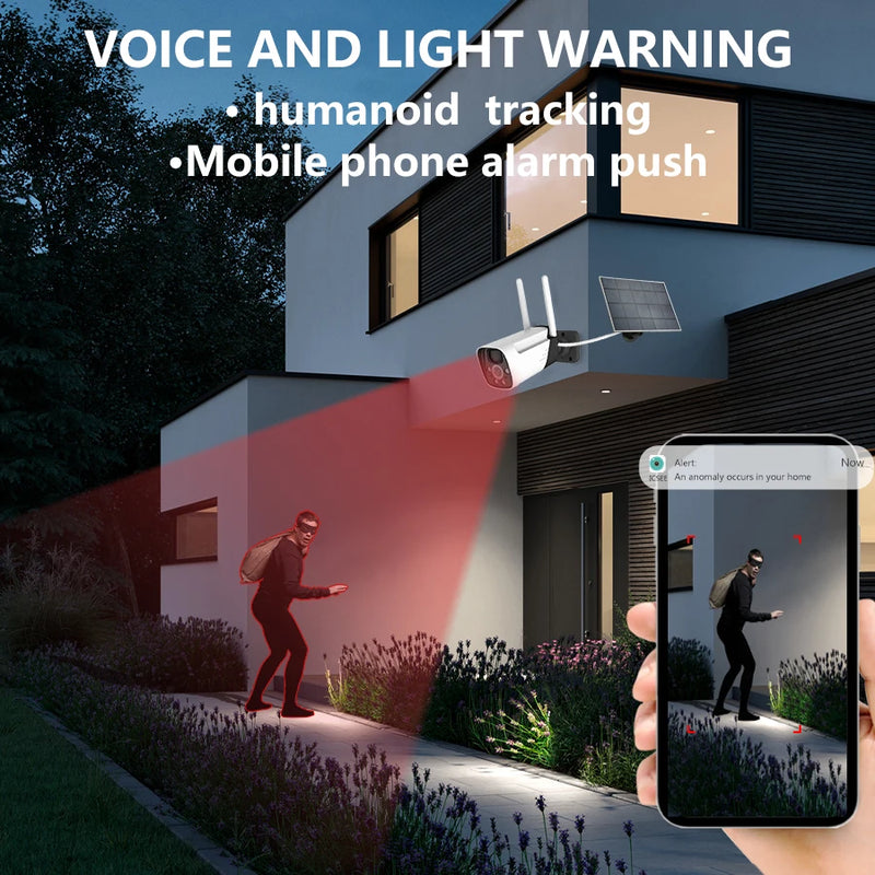 Solarbetriebene kabellose Outdoor-Sicherheitskamera mit 3 MP Nachtsicht