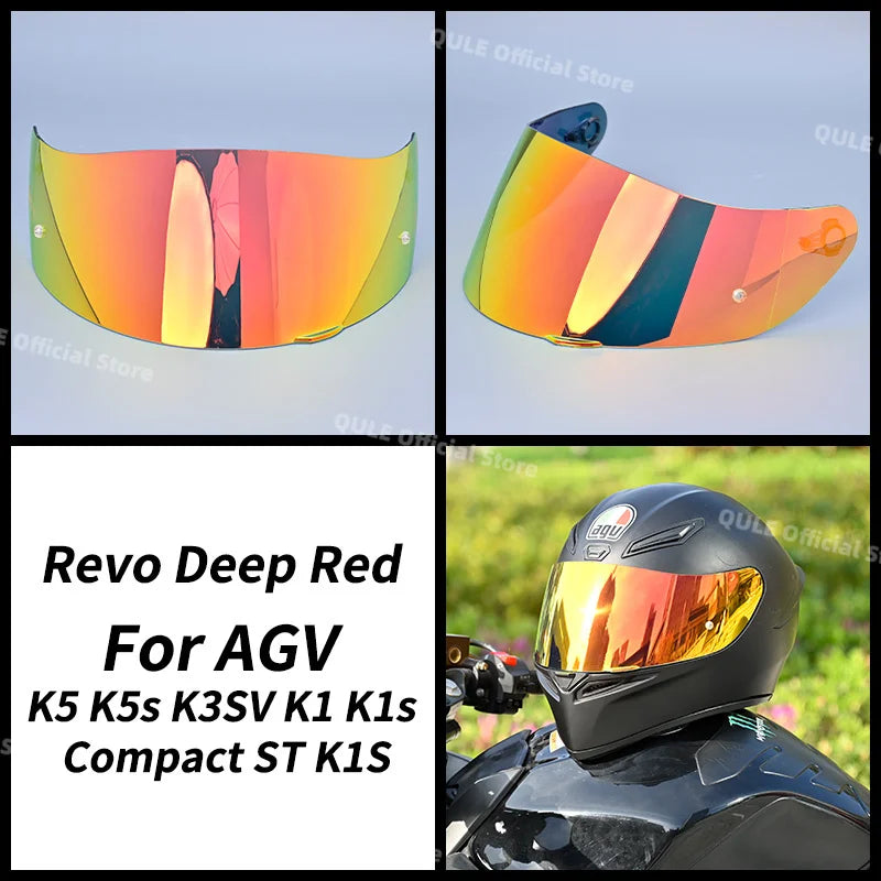 Revo Deep Red visor lens shield for AGV motorcycle helmet