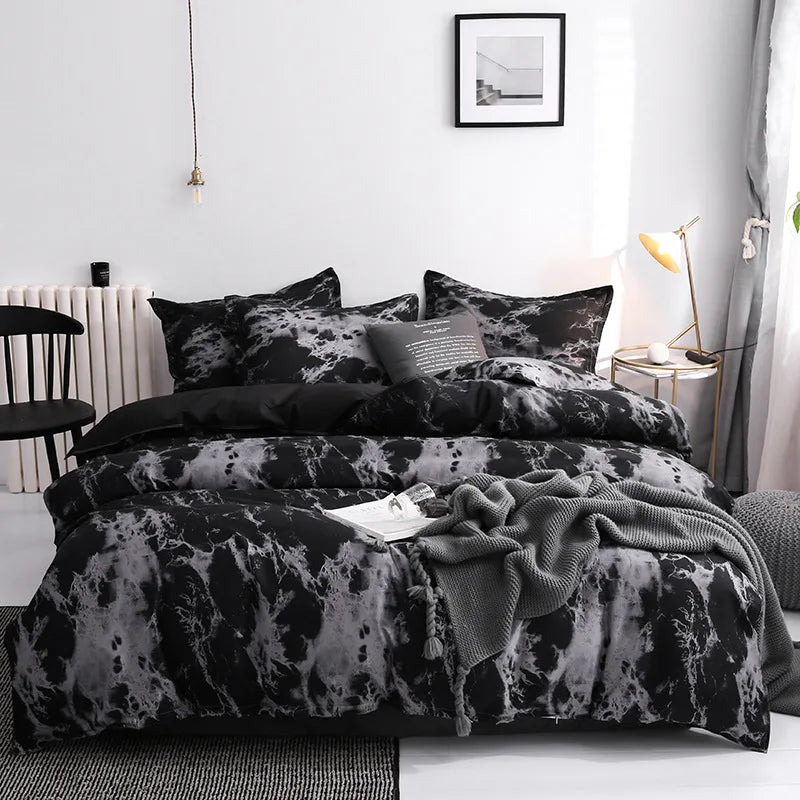 Modern Polyester Duvet Cover Set with Two Pillowcases