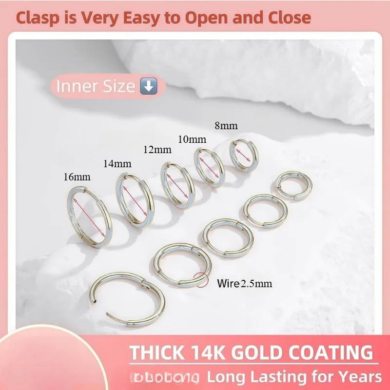 Minimalist Gold Plated Huggie Hoop Earrings