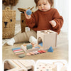 Montessori 4-in-1 Wooden Color Sorting & Shape Matching Box for Toddlers