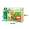 A colorful busy book for toddlers featuring farm animals and learning activities like initiation, cognition, and logic.