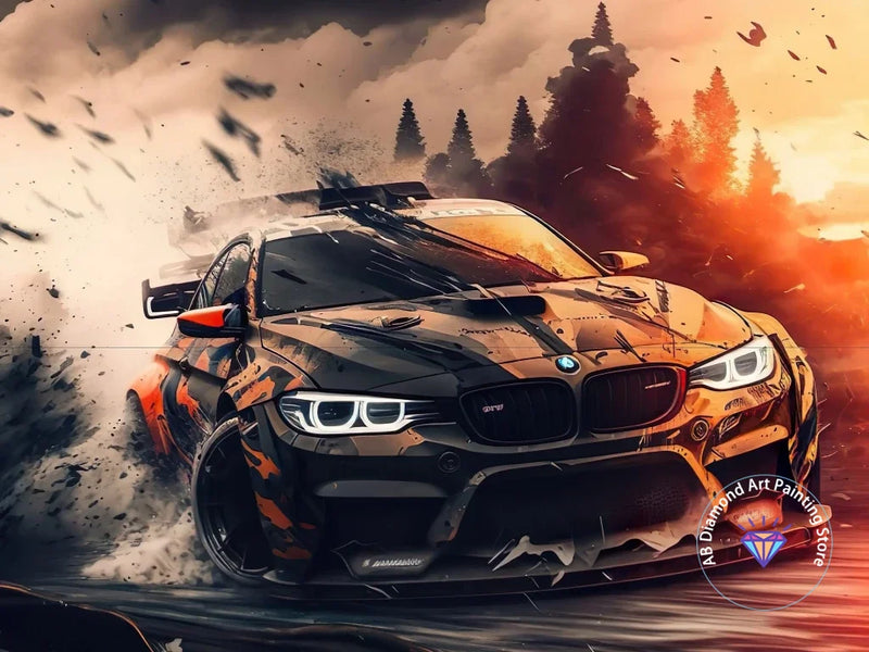 Kit de Pintura con Diamantes 5D - Arte de Coche de Carreras