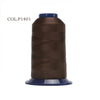 A spool of dark brown polyester embroidery thread labeled COL.P1401.