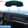 Black custom fit dash cover for Dodge Ram vehicle interior