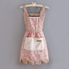 Women's Floral Kitchen Apron with Pocket & Adjustable Strap