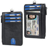 Premium PU Leather Badge Holder with Zipper and Lanyard