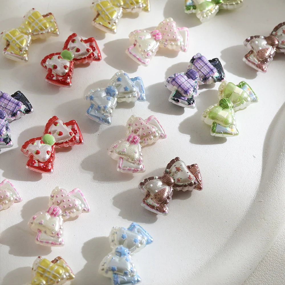 Acrylic Bow-Shaped Craft Beads for Jewelry Making (100-Pack)