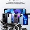 A magnetic fast charging cable shown with various smartphone devices, including iPhones and Android phones.