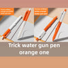 Orange and white funny artifact water gun pen shown in various angles