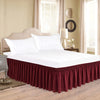 Wrap-Around Ruffle Bed Skirt with Elastic Belt - 15 Inch Drop